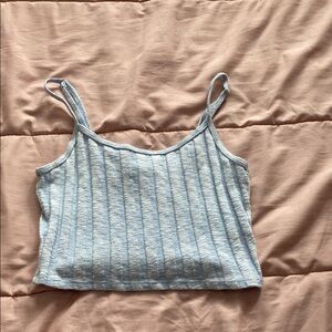 Forever 21 Blue Ribbed Crop Camisole
